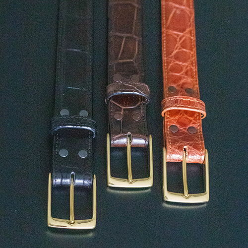 Cognac Alligator Belt: Luxury Handcrafted Accessory | Taza Leather