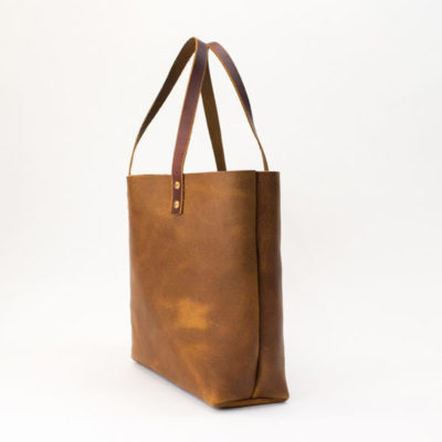 Brown Leather Tote Bag | Taza Leather Made in USA