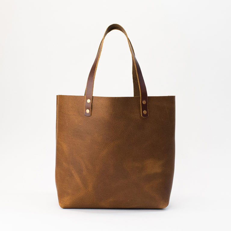 Brown Leather Tote Bag | Taza Leather Made in USA