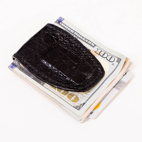 Black Alligator money clip for men