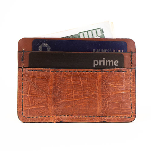 COGNAC Alligator Luxury Card Holder | Elegant Pocket Organizer