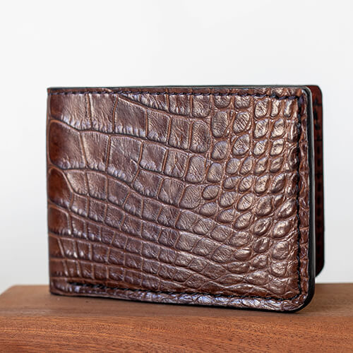 alligator wallet bifold brown