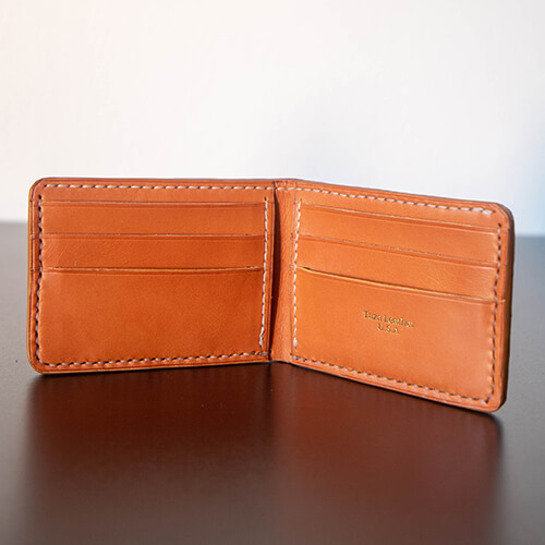 Ostrich Leather Wallet Texas Longhorns Men's Ostrich Brown Western
