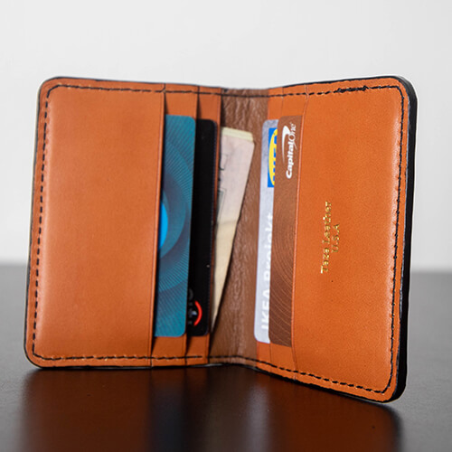 Brandy Crocodile Bifold Vertical Wallet | Taza Leather