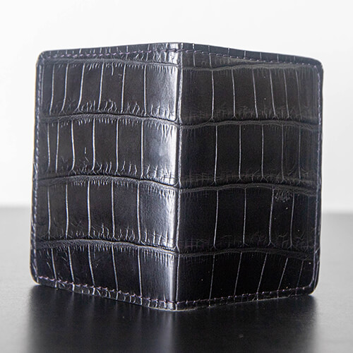 Gino Wallet - Black Crocodile Print - Bovine leather - Sézane