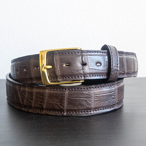 Kiton Red Leather Crocodile Belt main image 1