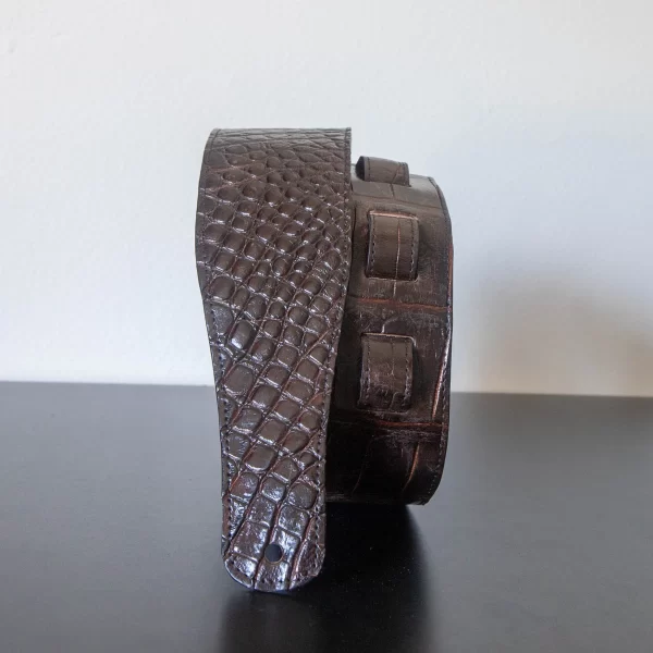 3" Brown Alligator guitar Strap