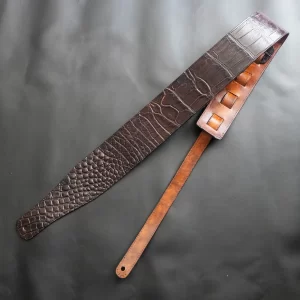3" Brown Alligator guitar Strap