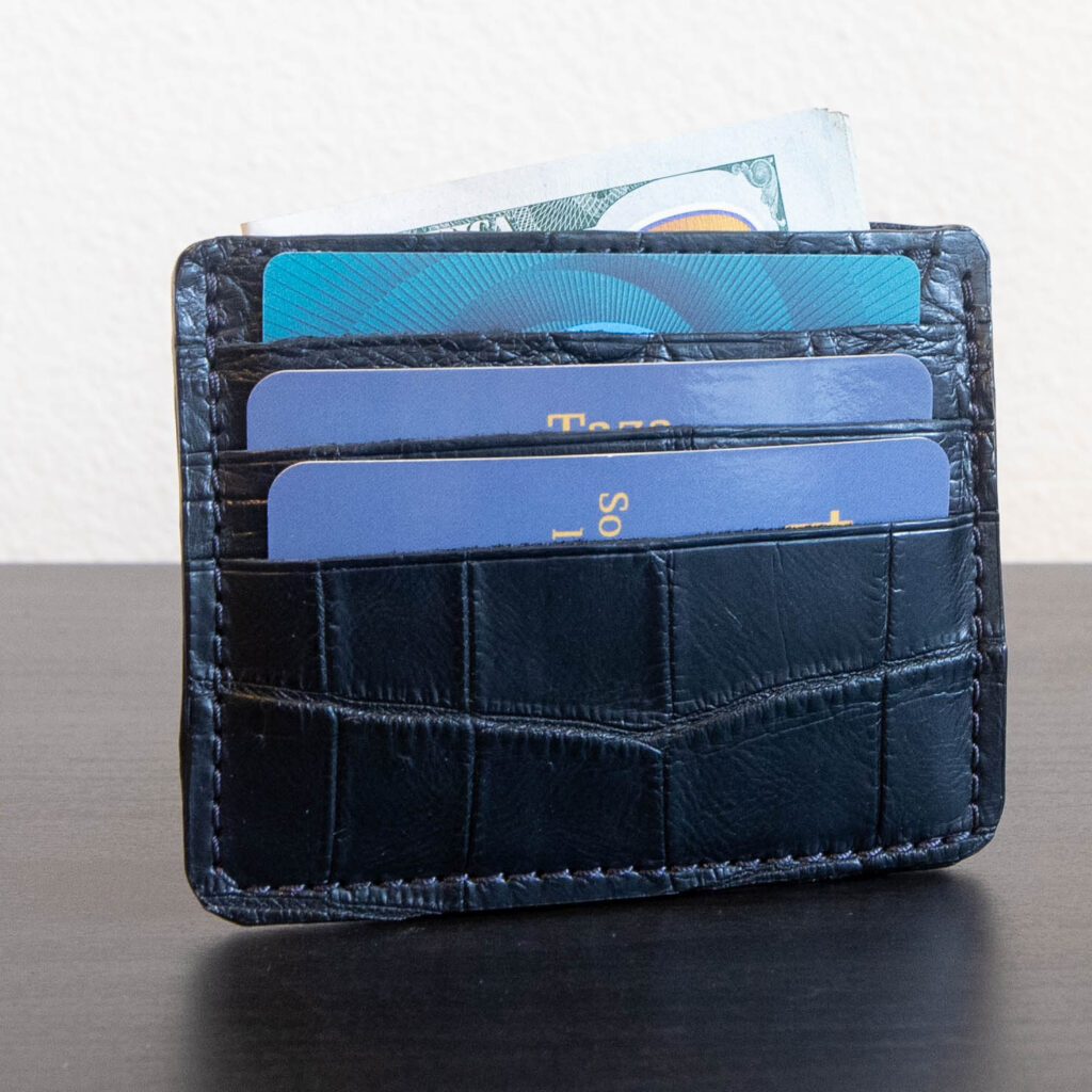 Black Nile Crocodile Card Holder – RFID Wallet by Taza