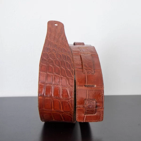Alligator Guitar Strap Cognac