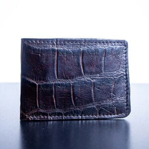 Sport Rust Classic Bifold Wallet – Alligator Skin with Black Bridle Hide Interior