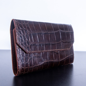 The Naples Clutch – Brown Alligator with Bridle Leather Interior
