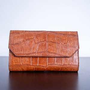 The Naples Clutch – Cognac American Alligator