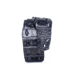 Black hornback crocodile guitar strap