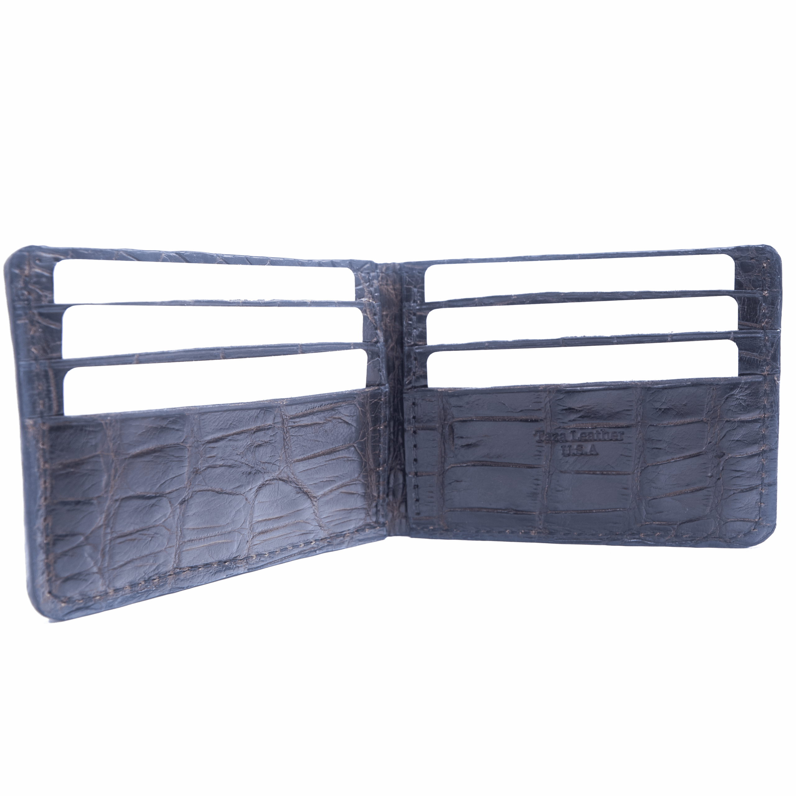 Orlando- Premium Brown Alligator - Bifold Wallet - Image 4