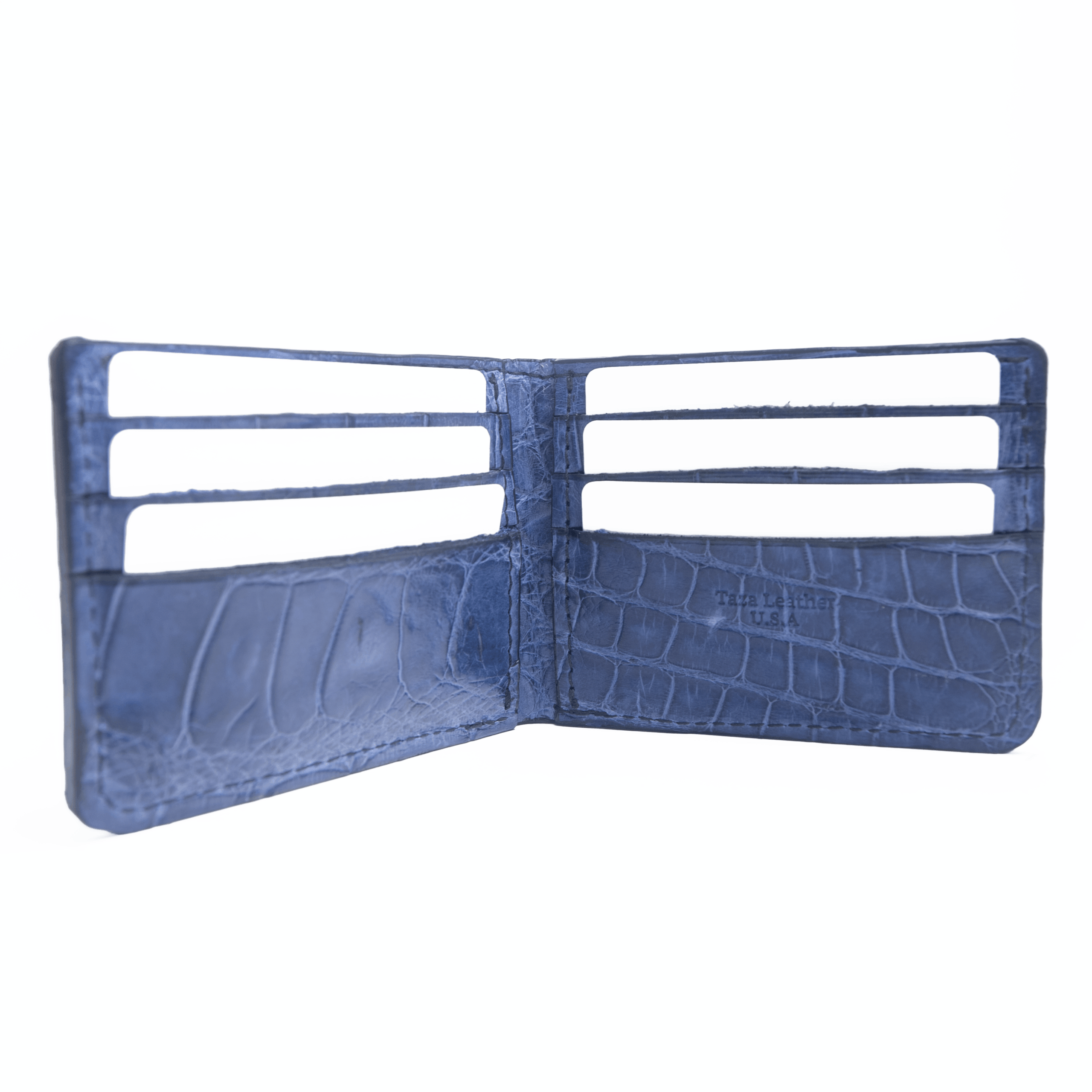 Orlando - Premium Deep Blue Alligator - Bifold Wallet - Image 4