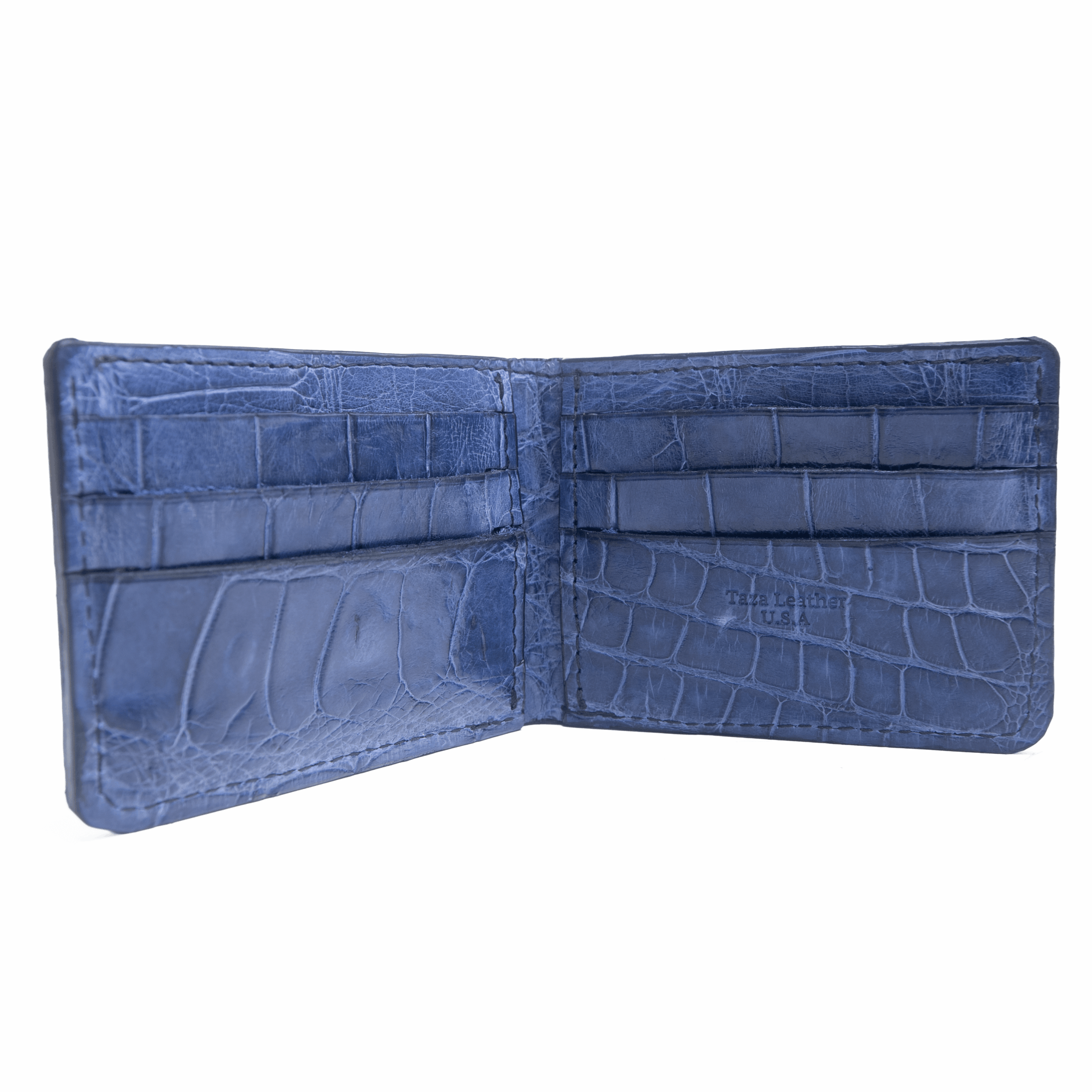 Orlando - Premium Deep Blue Alligator - Bifold Wallet - Image 3
