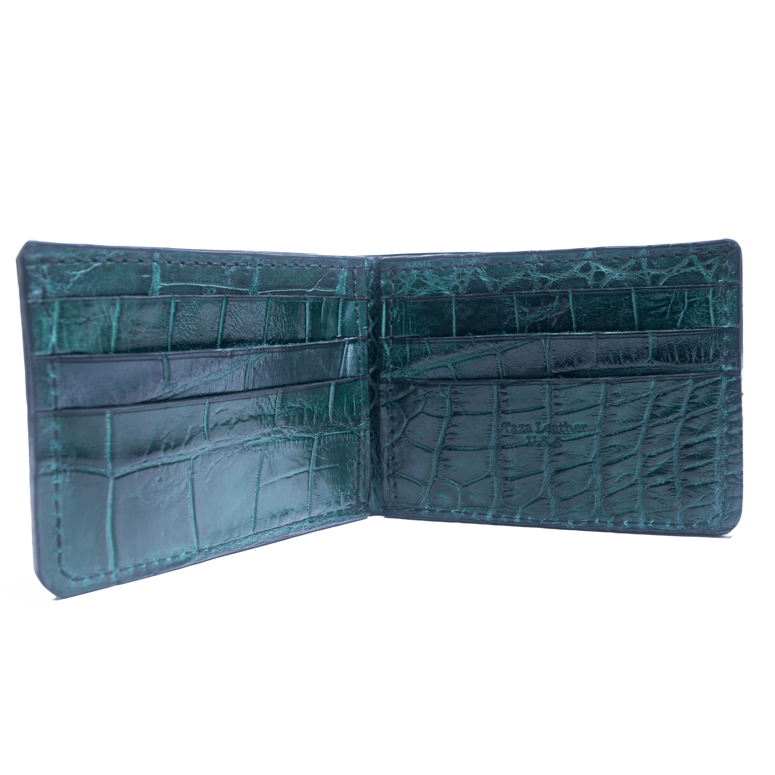 Orlando - Premium Forest Green Alligator - Bifold Wallet - Image 3