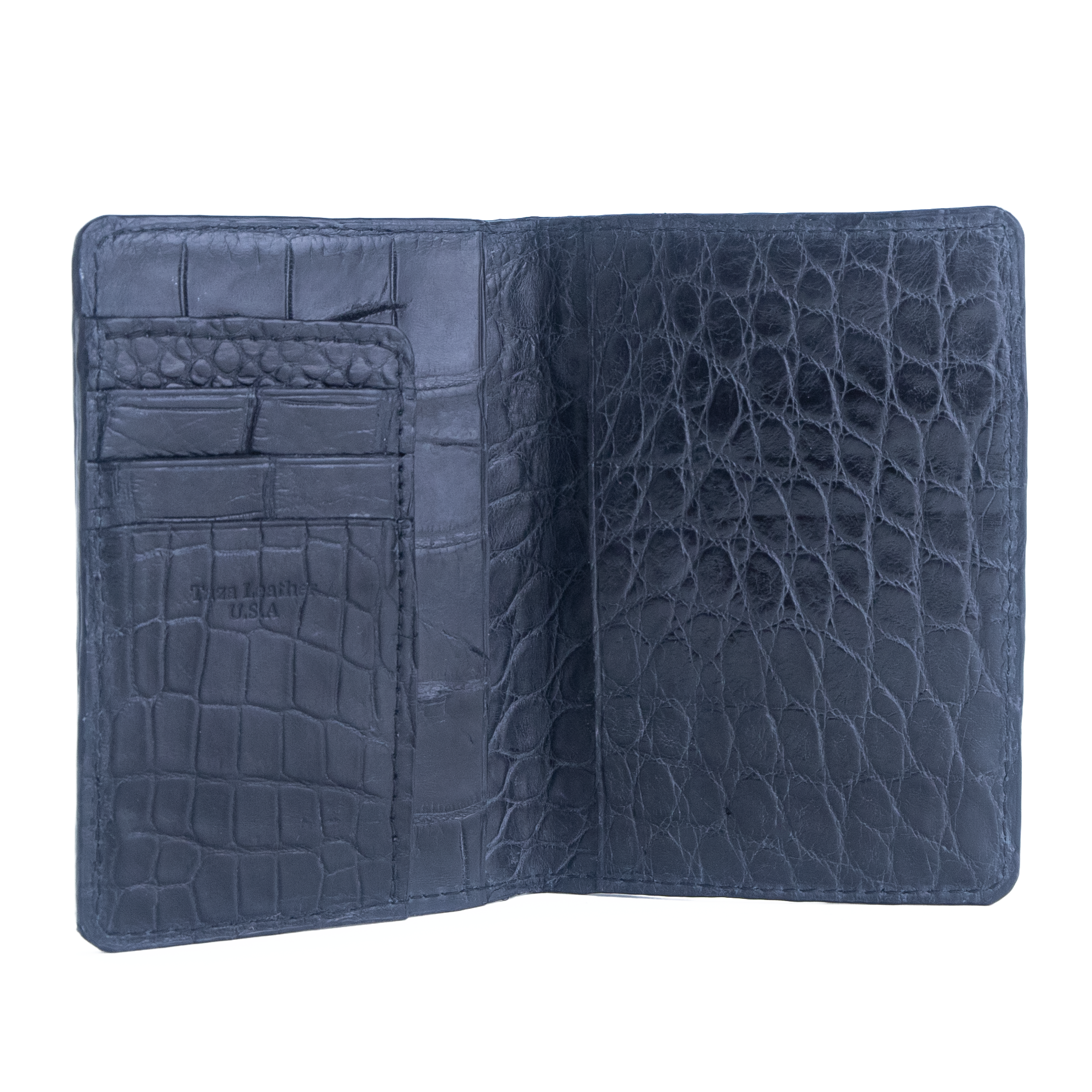 The Explorer - Premium Black Alligator - Passport Travel Wallet - Image 3