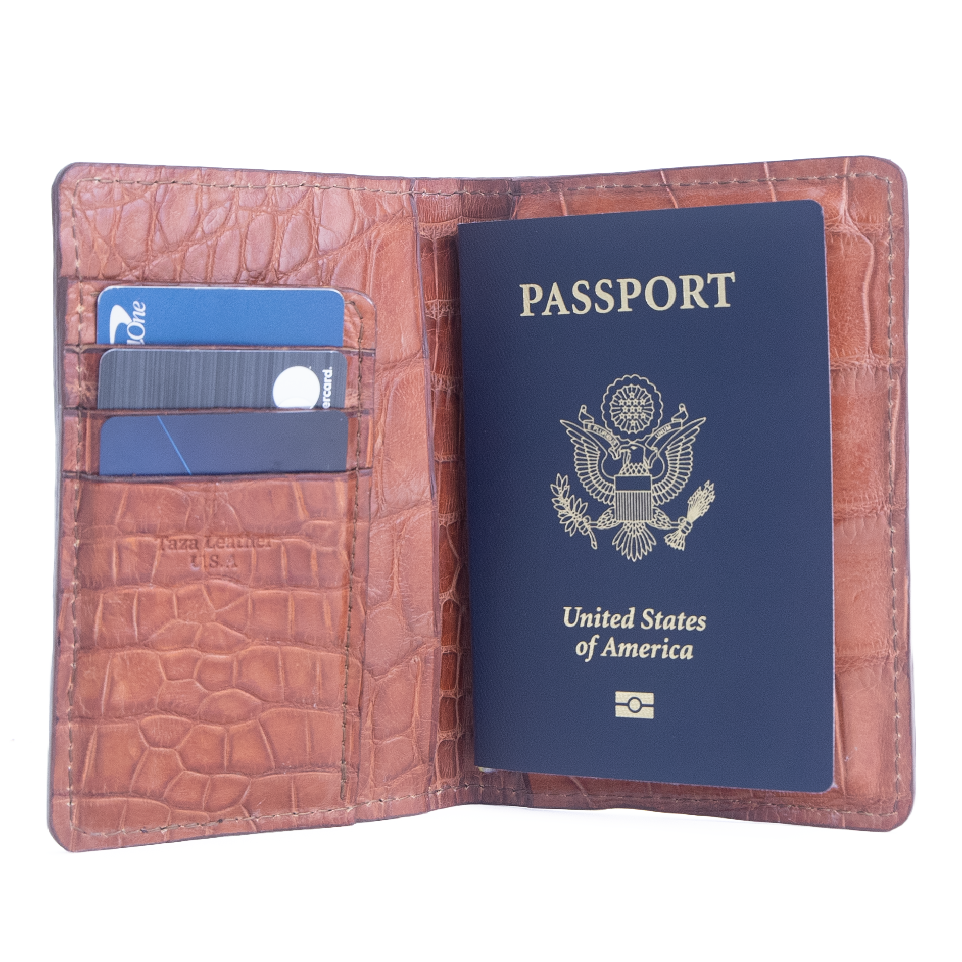 The Explorer - Premium Cognac Alligator - Passport Travel Wallet - Image 4