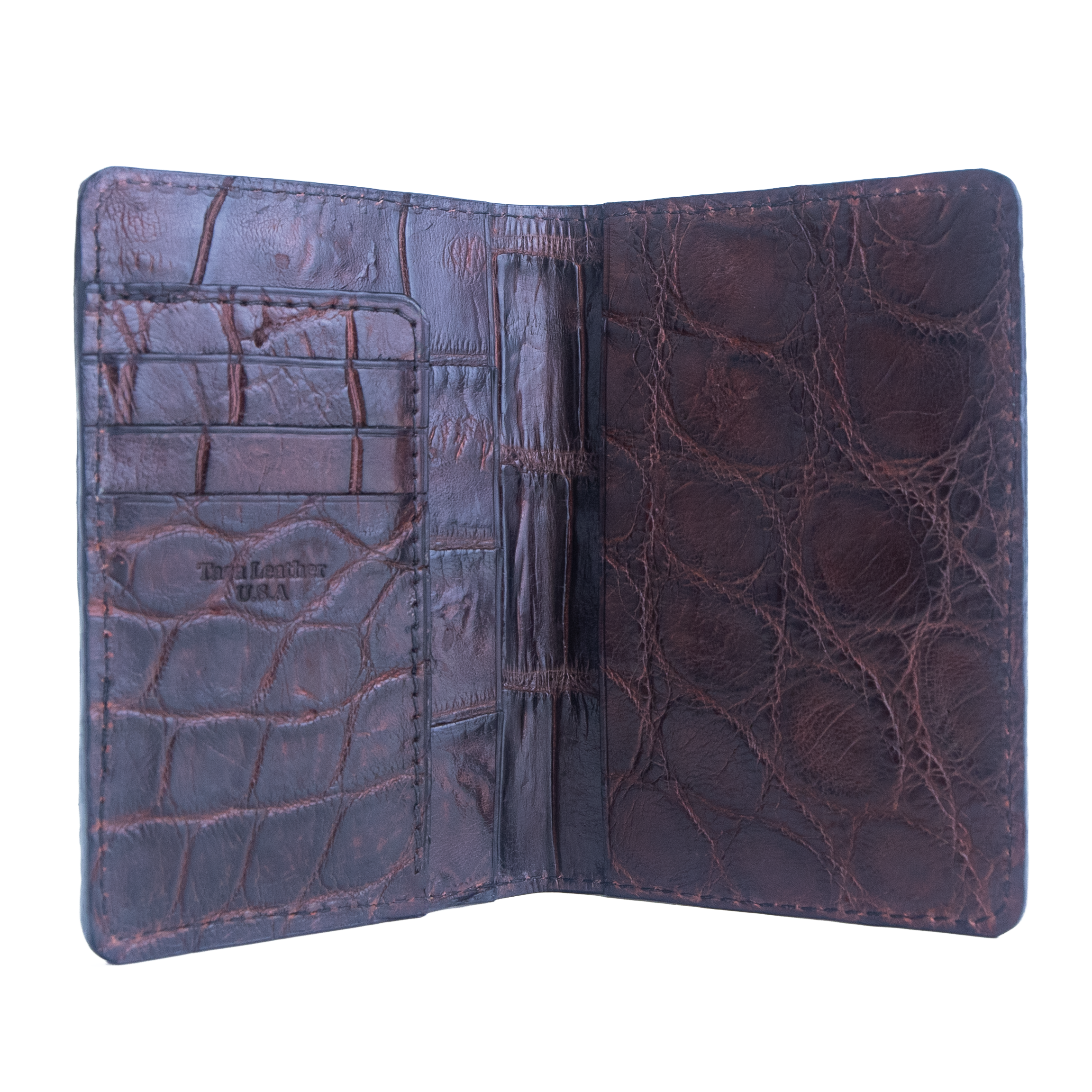 The Explorer - Premium Sport Rust Alligator - Passport Travel Wallet - Image 3