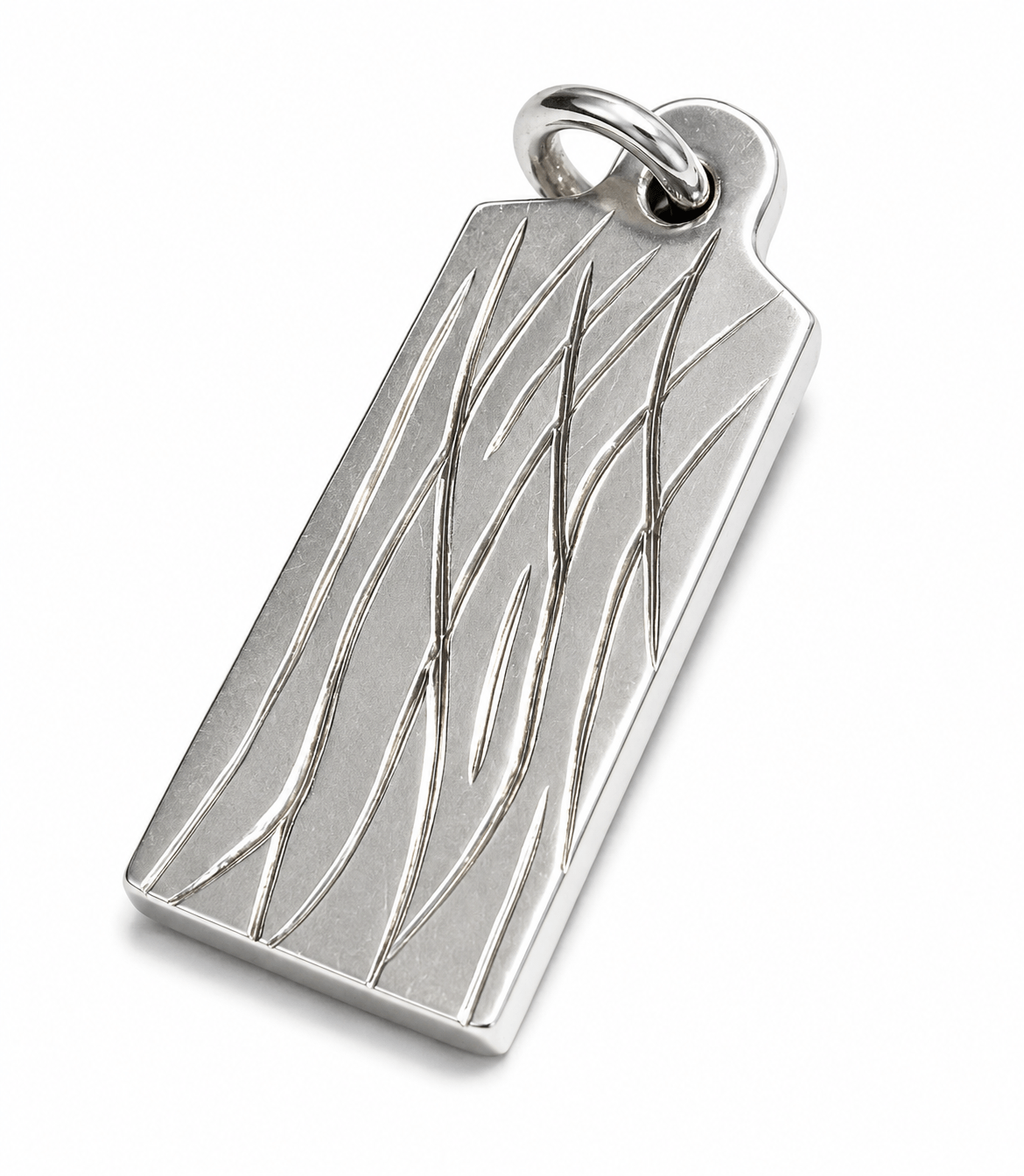 Sterling Silver Pendant with Carved Striations