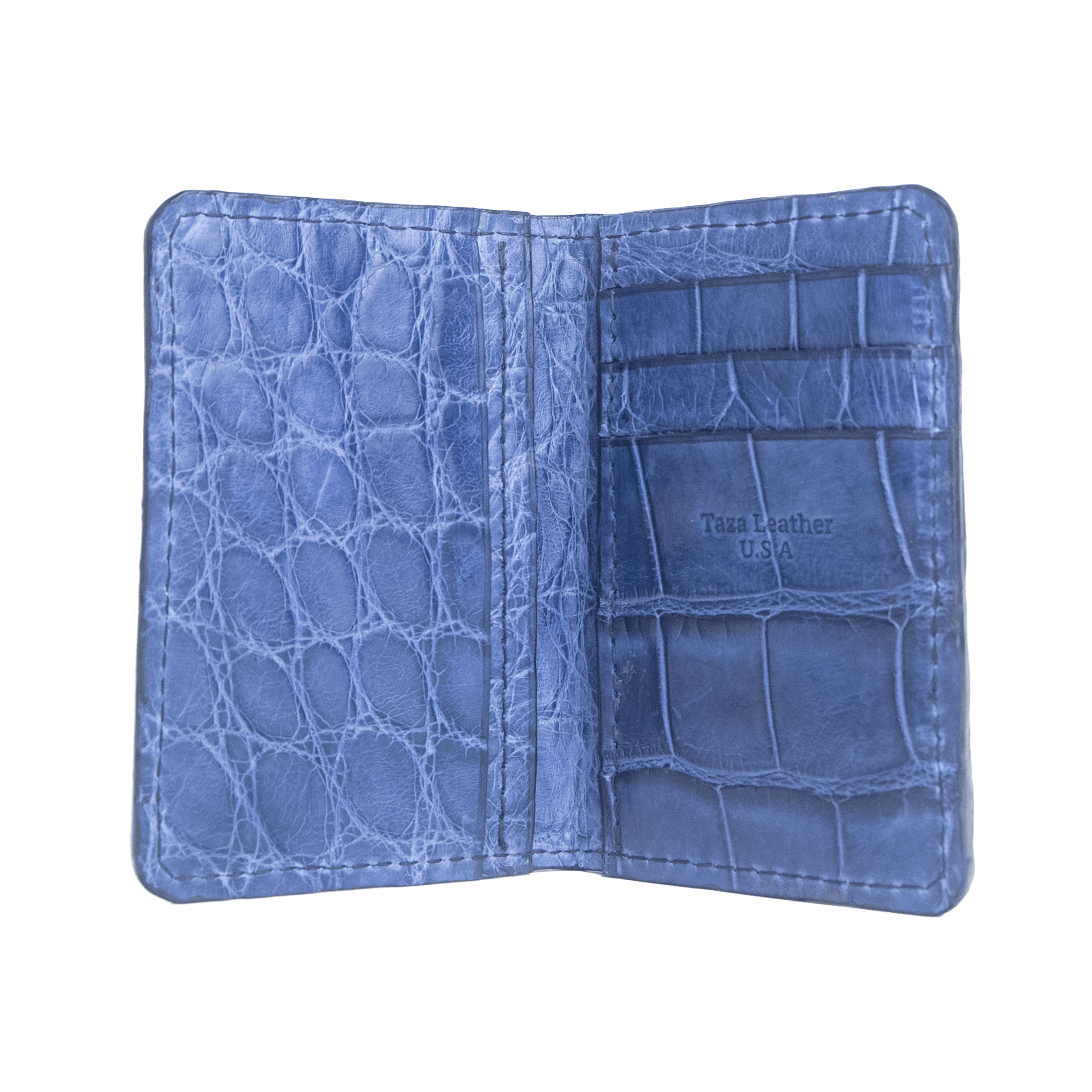 The Miami - Premium Deep Blue Alligator - Front Pocket Wallet - Image 2