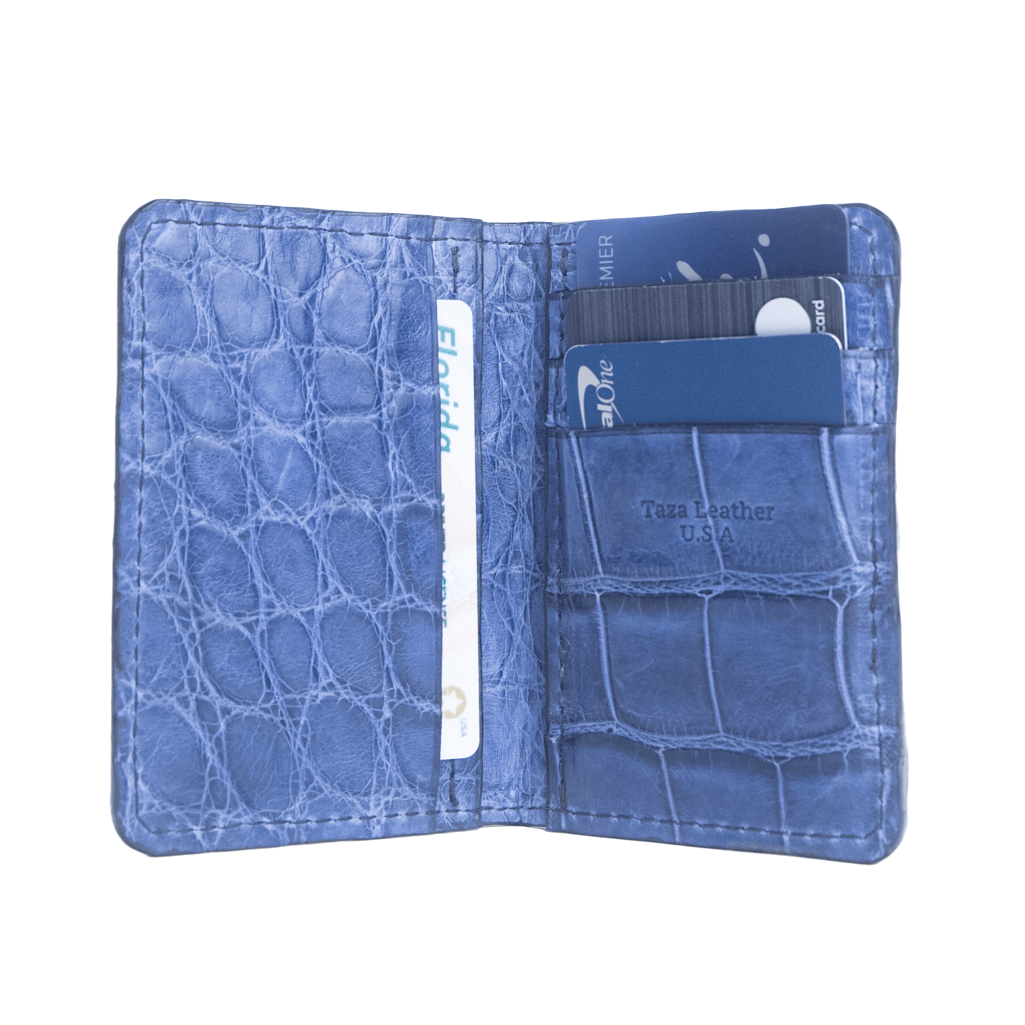 The Miami - Premium Deep Blue Alligator - Front Pocket Wallet - Image 3